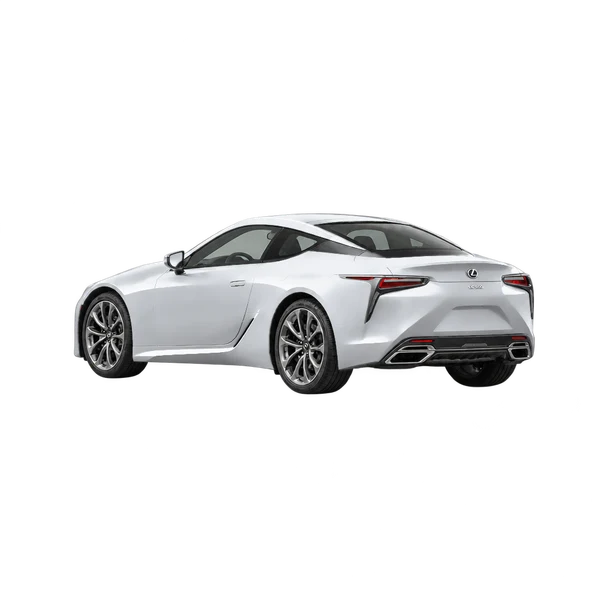 silver 2024 Lexus LC rear three-quarter (facing left) view
