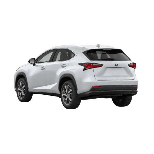 silver 2018 Lexus NX 300H Luxury rear three-quarter (facing left) view