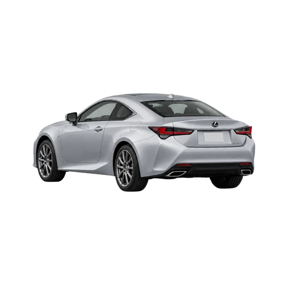 silver 2022 Lexus RC300 rear three-quarter (facing left) view