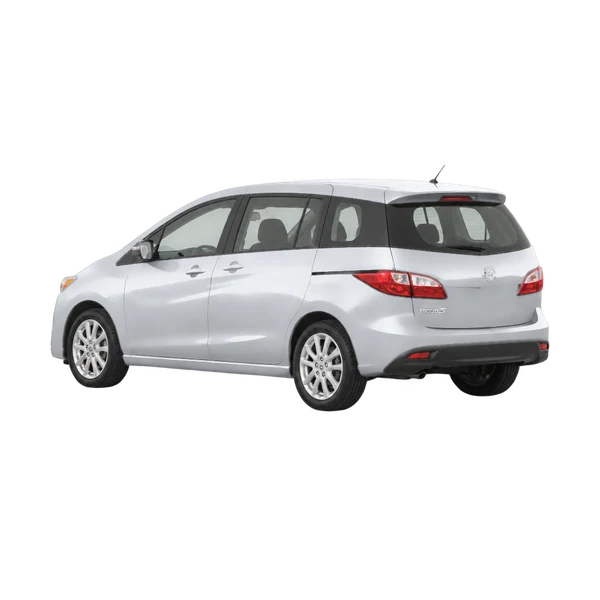 silver 2014 Mazda Mazda5 rear three-quarter (facing left) view