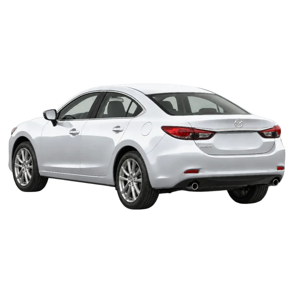 silver 2017 Mazda Mazda6 rear three-quarter (facing left) view