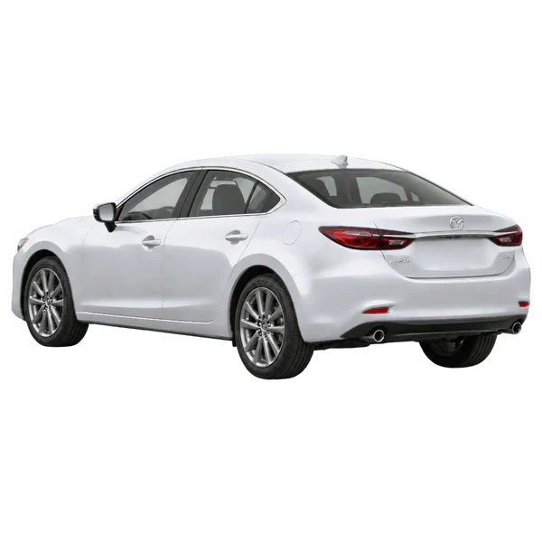 silver 2018 Mazda Mazda6 rear three-quarter (facing left) view