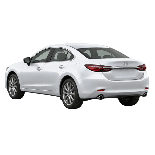 silver 2020 Mazda Mazda6 rear three-quarter (facing left) view