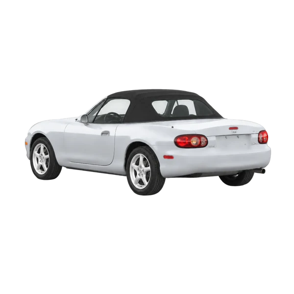 silver 2004 Mazda MX-5 rear three-quarter (facing left) view