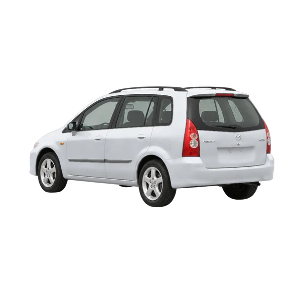 silver 2001 Mazda Premacy rear three-quarter (facing left) view