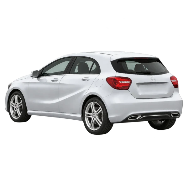 silver 2017 Mercedes-Benz A-Class rear three-quarter (facing left) view