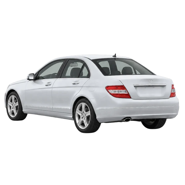silver 2010 Mercedes-Benz C rear three-quarter (facing left) view