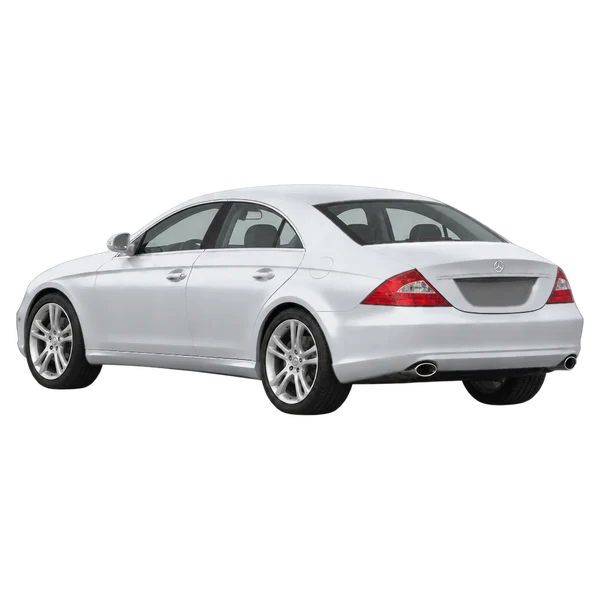 silver 2010 Mercedes-Benz CLS-Class rear three-quarter (facing left) view