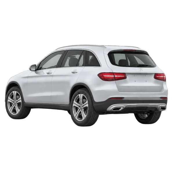 silver 2019 Mercedes-Benz GLC-Klasse rear three-quarter (facing left) view