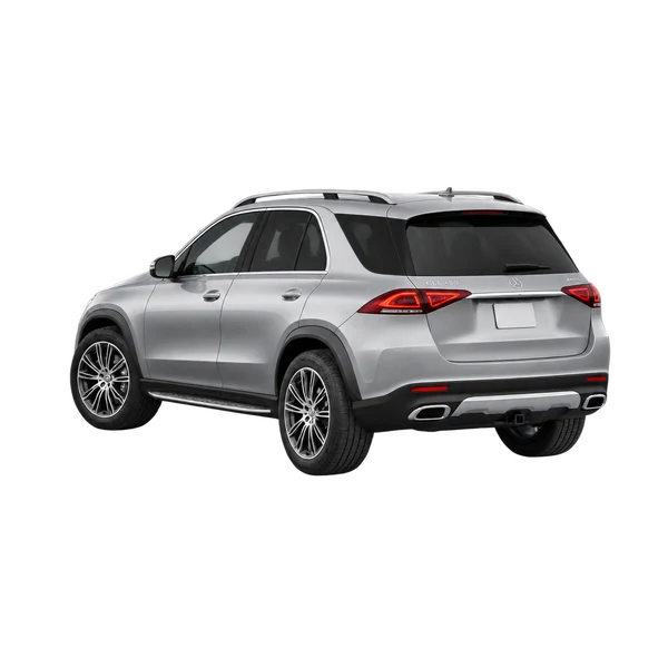 silver 2022 Mercedes-Benz GLE rear three-quarter view