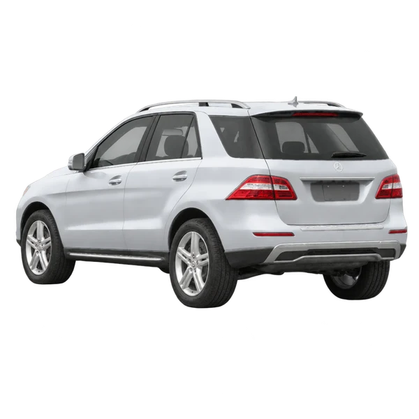 silver 2015 Mercedes-Benz ML 250 rear three-quarter (facing left) view