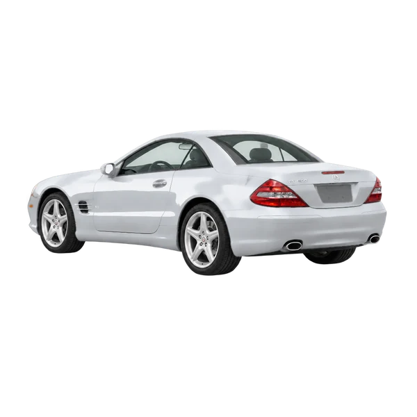 silver 2007 Mercedes-Benz SL-Class rear three-quarter (facing left) view
