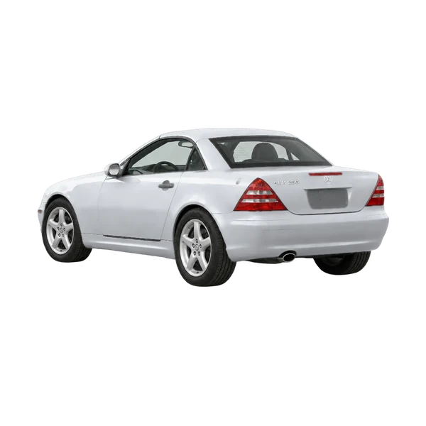 silver 2000 Mercedes-Benz SLK-Class rear three-quarter (facing left) view