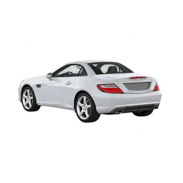 silver 2016 Mercedes-Benz SLK-Class rear three-quarter (facing left) view