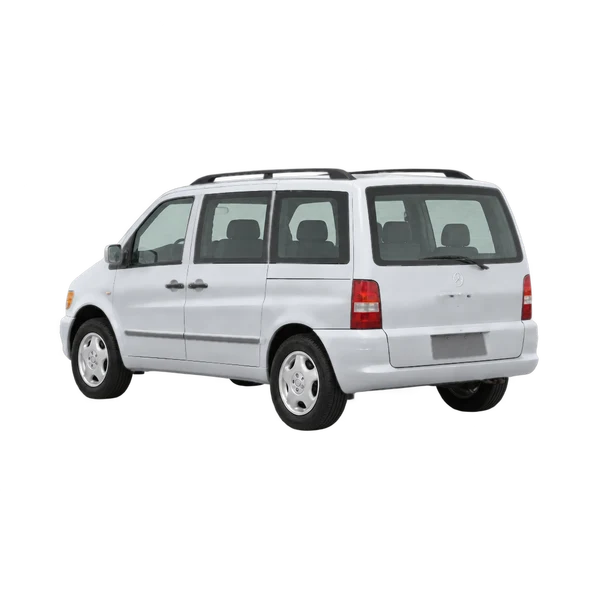 silver 1999 Mercedes-Benz V-Class rear three-quarter (facing left) view