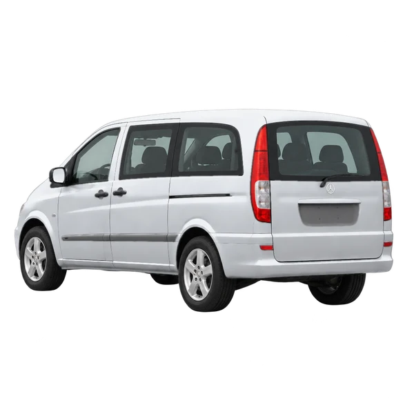 silver 2009 Mercedes-Benz Vito rear three-quarter (facing left) view