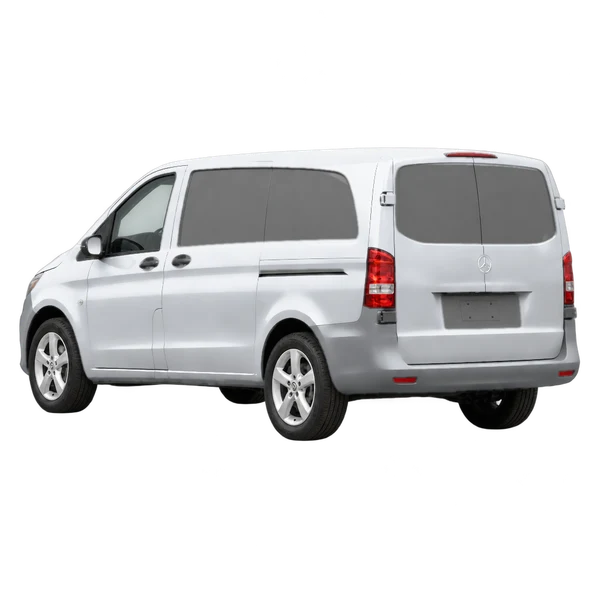 silver 2019 Mercedes-Benz Vito rear three-quarter (facing left) view