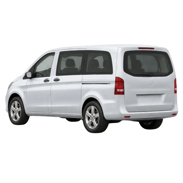 silver 2021 Mercedes-Benz Vito rear three-quarter (facing left) view