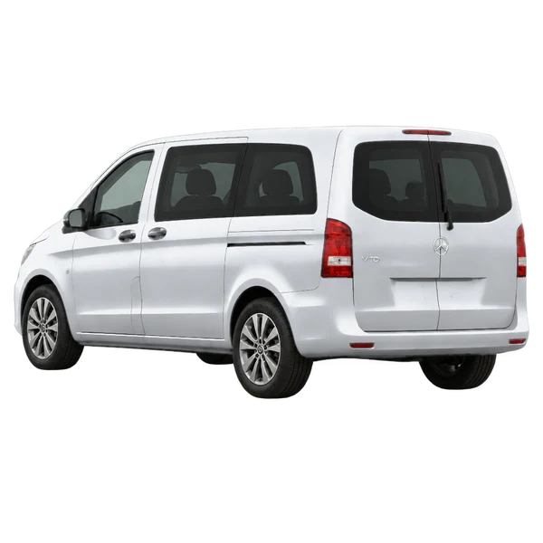 silver 2023 Mercedes-Benz Vito rear three-quarter (facing left) view
