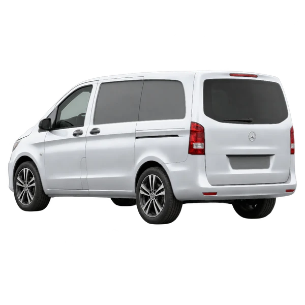 silver 2024 Mercedes-Benz Vito rear three-quarter (facing left) view