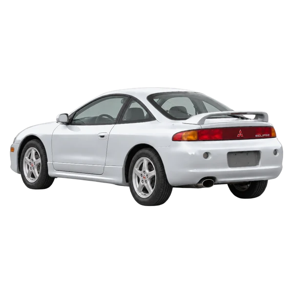 silver 1996 Mitsubishi Eclipse rear three-quarter (facing left) view