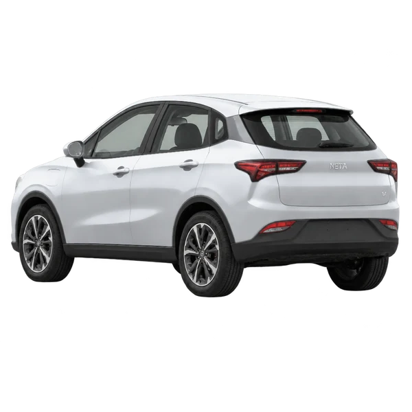 silver 2024 Neta V rear three-quarter (facing left) view