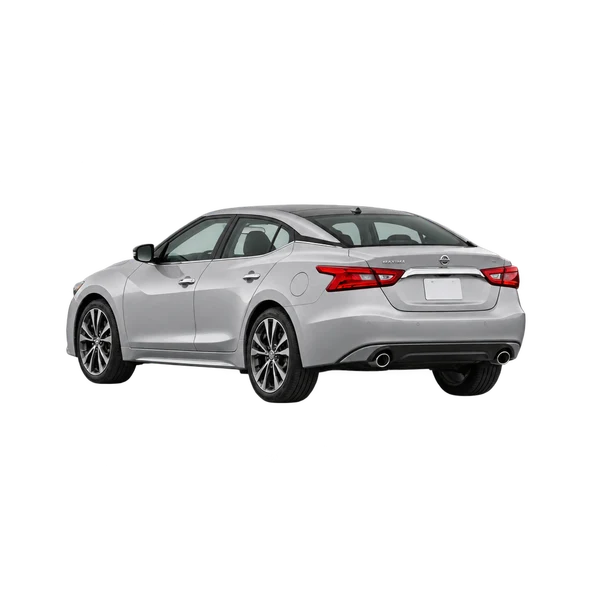 silver 2017 Nissan Maxima rear three-quarter (facing left) view