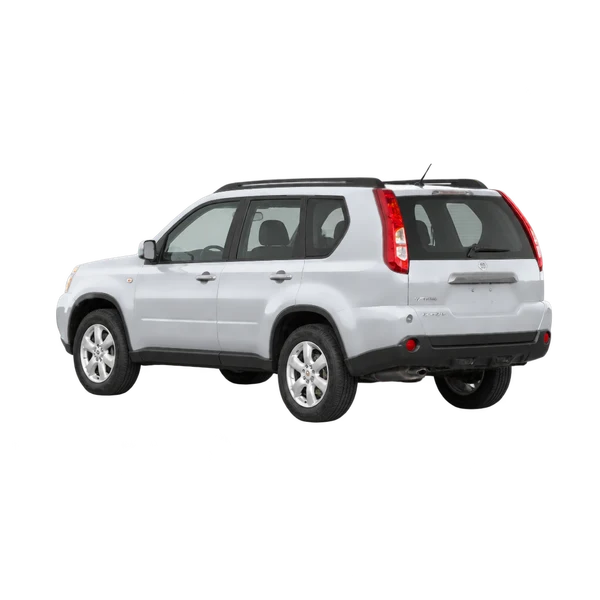 silver 2011 Nissan X-Trail rear three-quarter (facing left) view