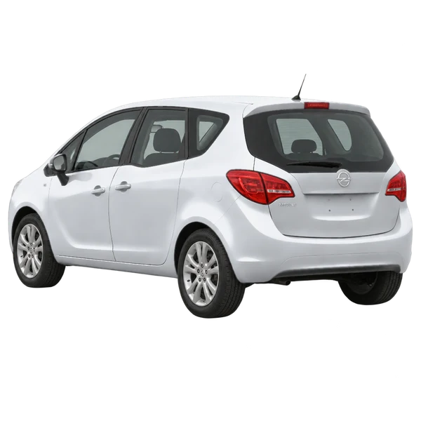 silver 2012 Opel Meriva rear three-quarter (facing left) view