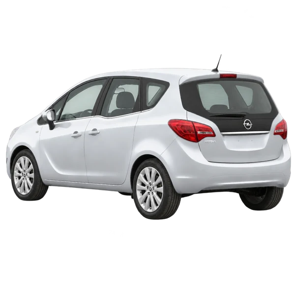silver 2014 Opel Meriva rear three-quarter (facing left) view