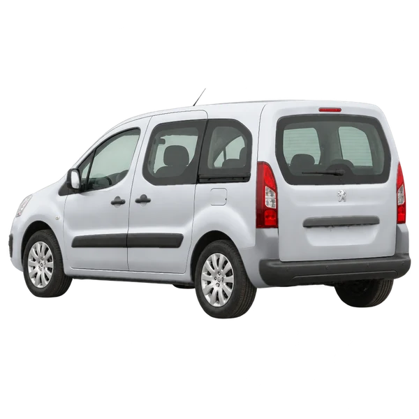 silver 2017 Peugeot Partner rear three-quarter (facing left) view
