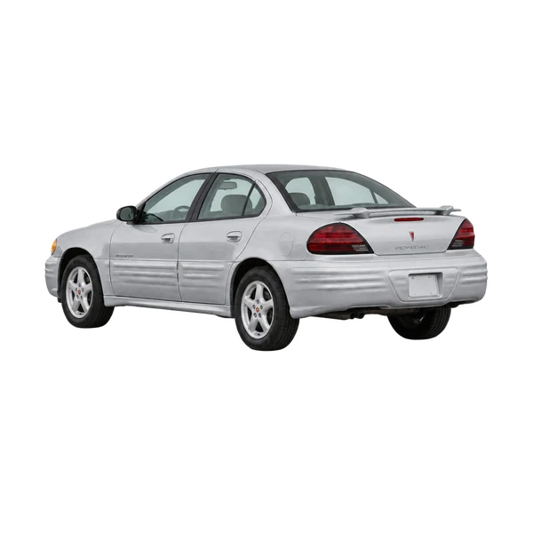 silver 2005 Pontiac Grand AM rear three-quarter (facing left) view