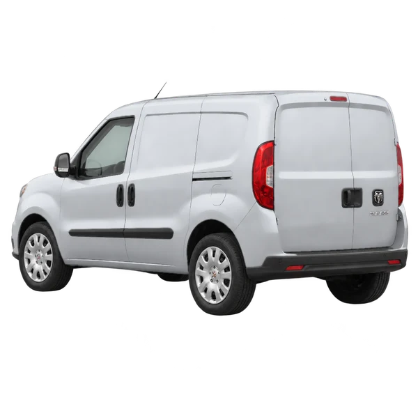 silver 2023 Ram Promaster City rear three-quarter (facing left) view