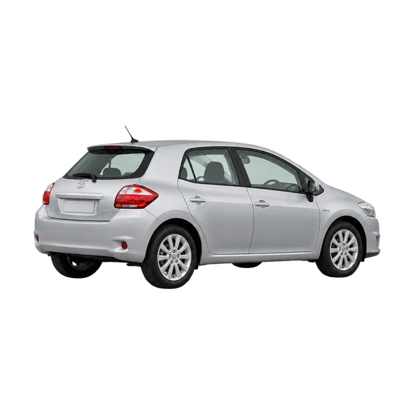 silver 2010 Toyota Auris TR Stopstart Vvti rear three-quarter (facing left) view