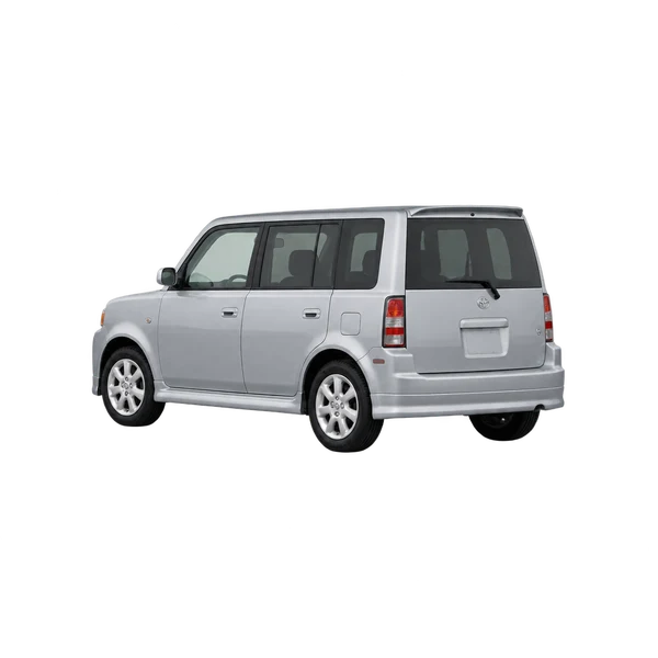 silver 2000 Toyota BB rear three-quarter (facing left) view
