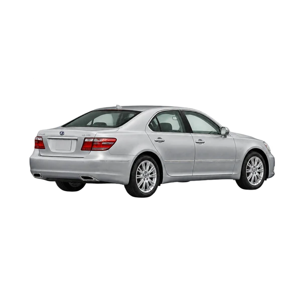 silver 2020 Toyota Celsior rear three-quarter (facing left) view