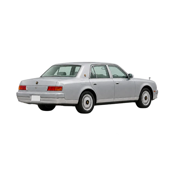 silver 2005 Toyota Century rear three-quarter (facing left) view