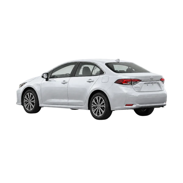 silver 2023 Toyota Corolla Altis rear three-quarter (facing left) view