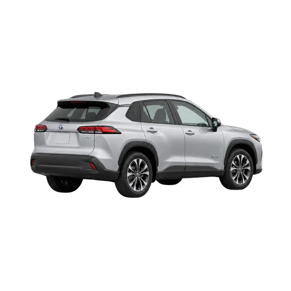 silver 2025 Toyota FCHV-adv rear three-quarter (facing left) view