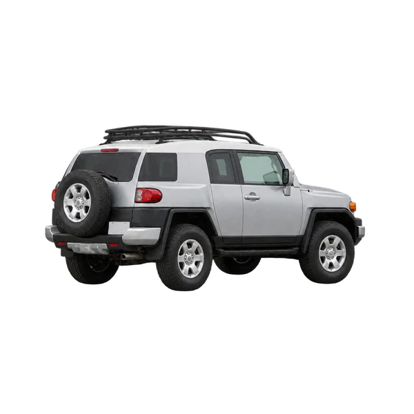 silver 2020 Toyota FJ Cruiser rear three-quarter (facing left) view
