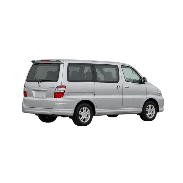 silver 2005 Toyota Granvia rear three-quarter (facing left) view