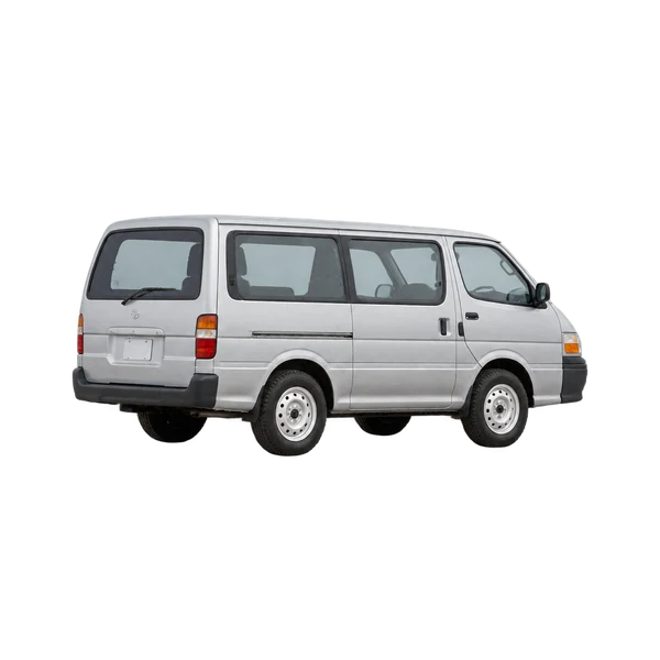 silver 2000 Toyota Hiace 2.4D Lang rear three-quarter (facing left) view