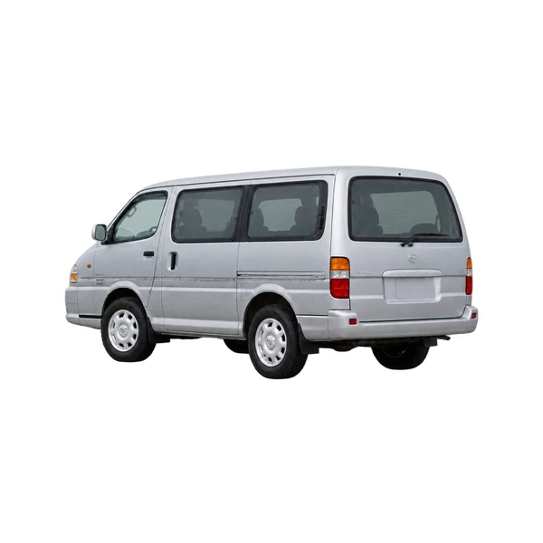 silver 2000 Toyota Hiace 2.4TD Emotion Lang rear three-quarter (facing left) view