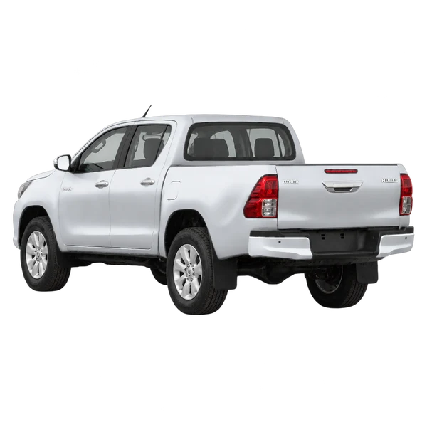 silver 2018 Toyota Hilux rear three-quarter (facing left) view