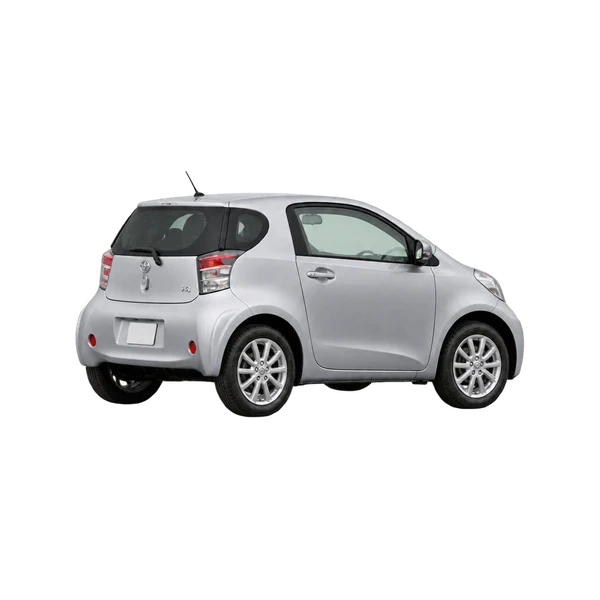 silver 2010 Toyota IQ rear three-quarter (facing left) view