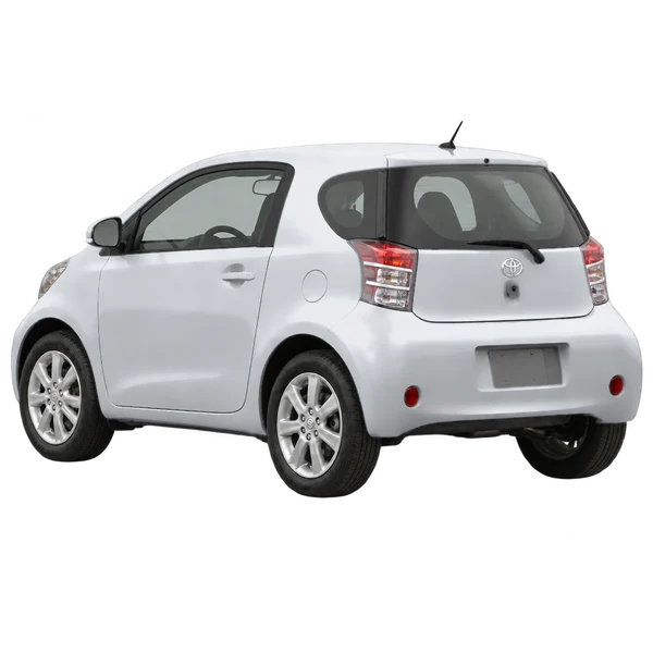 silver 2012 Toyota IQ rear three-quarter (facing left) view