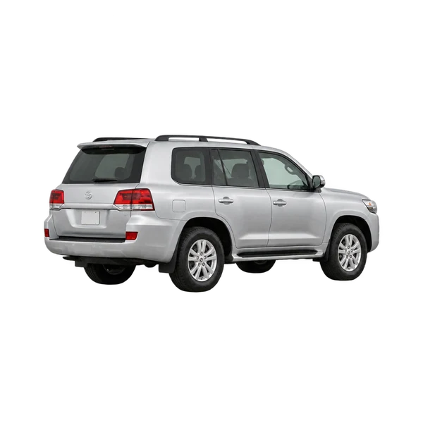 silver 2015 Toyota Landcruiser V8 rear three-quarter (facing left) view