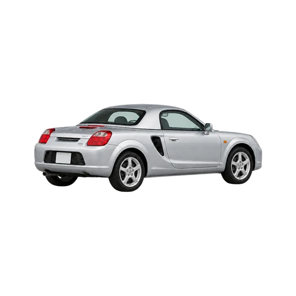 silver 2000 Toyota MR2,TOYOTA MR rear three-quarter (facing left) view
