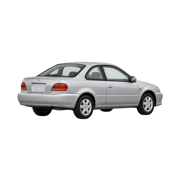 silver 2010 Toyota Paseo rear three-quarter (facing left) view