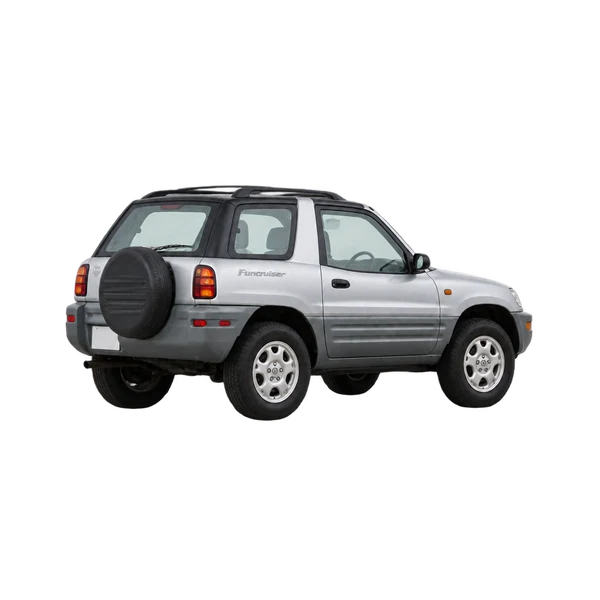 silver 1995 Toyota RAV4 Funcruiser rear three-quarter (facing left) view